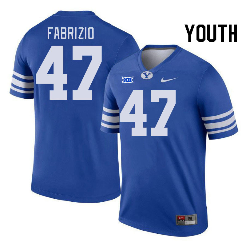 Youth #47 Brock Fabrizio BYU Cougars College Football Jerseys Stitched Sale-Royal